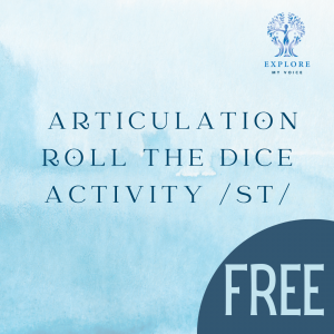 Free Articulation Roll the Dice Activity /St/